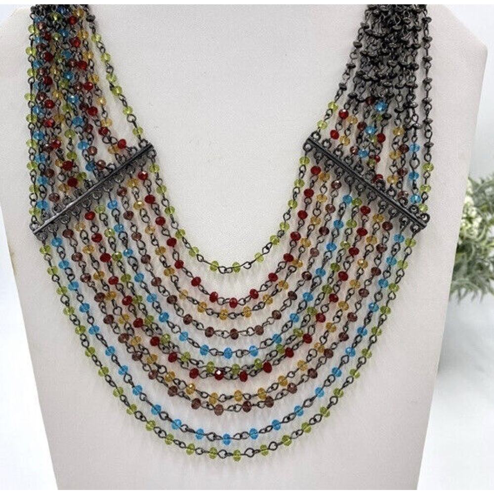 Fern Finds Five Strand Multi-strand multi-color Colorful Necklace‎ 16-20"